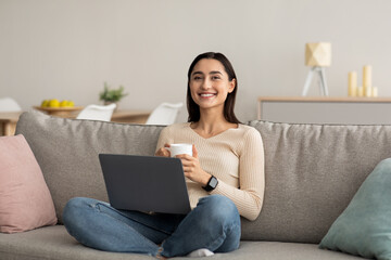 Fototapeta premium Coffee break while working at home and covid-19 quarantine