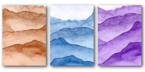 Set of watercolor abstract texture background