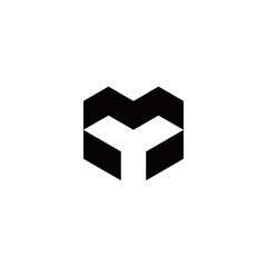 m y my ym initial logo design vector template