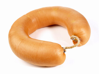 German Meat Sausage Isolated on white Background