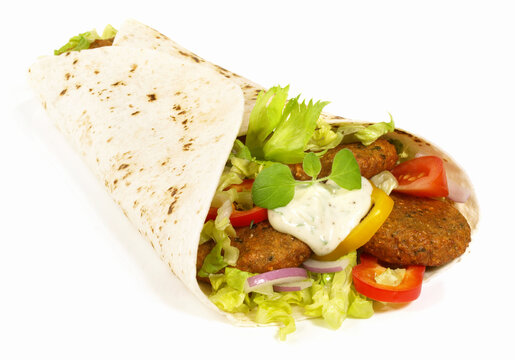 Falafel Wrap - Fast Food isolated on white Background