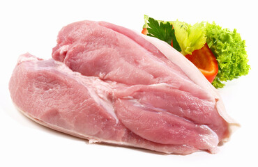 Raw Pork Roast - Isolated on white Background