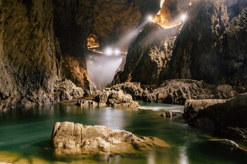 river in a cave