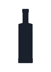 Wine bottle icon. (Wine bottle vector silhouette) 