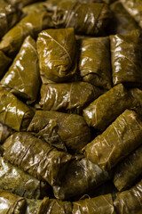 Azerbaijan traditional cuisine dolma in grape in leaves