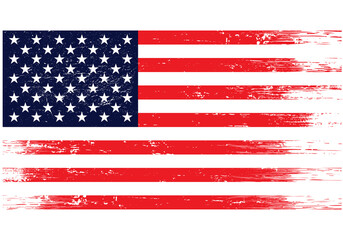 USA National Flag With Grunge Texture