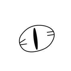 One vector scary eye halloween.Simple illustration of black line elements hand drawn in doodle style on white isolated background.Design for greeting cards,web,social media,packages,decorations.