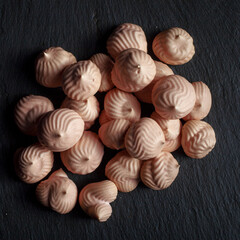 Homemade marshmallows. Pink marshmallows. Marshmallow with black currant. Homemade sweets.