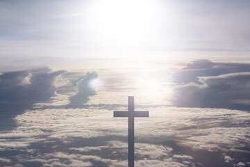 The Cross at the sky background