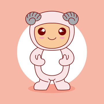 Vector collection of cute kawaii sheep. suitable for mascot or sticker