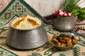 Azerbaijan traditional festive cuisine pilau 