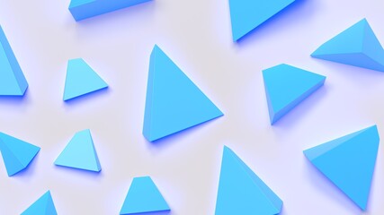 blue shapes background minimal abstract composition lighting 3d  render