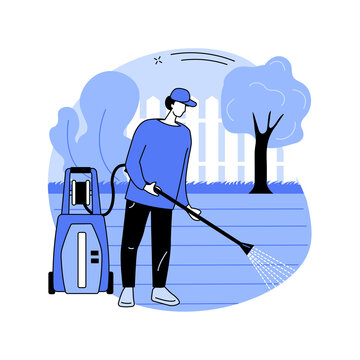 Power Washing Abstract Concept Vector Illustration.