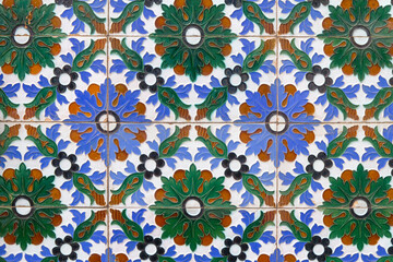 Textura con Azulejos o Texture with Tiles en el pueblo de Cartaya, provincia de Huelva, comunidad autonoma de Andalucia o Andalusia, pais de España o Spain