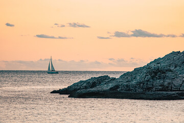 sailboat at sunset