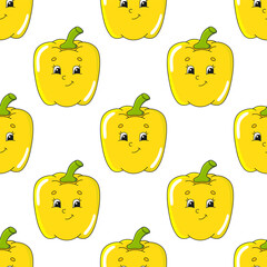Colored seamless pattern. Cartoon style. Hand drawn. Vector illustration isolated on white background. For walpaper, poster, banner.