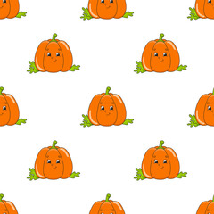 Colored seamless pattern. Cartoon style. Hand drawn. Vector illustration isolated on white background. For walpaper, poster, banner.