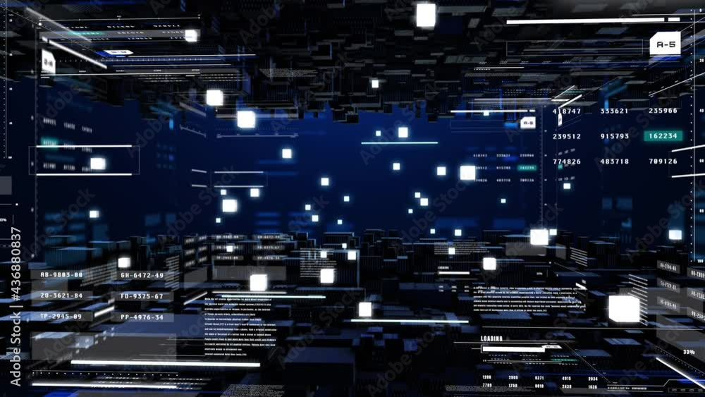 Aufkleber HUD Futuristic Digital 3D Cubic Combine Element Infographic Report Statistic Display.