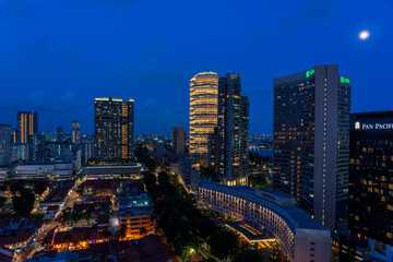 Fototapeta na wymiar Singapore - May 2021: Night view of Bugis and Kampong Glam (Arab Street), singapore.