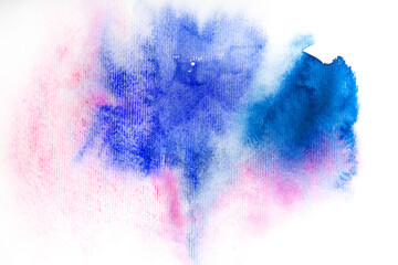 Abstract pink blue purple watercolor background, design element.
