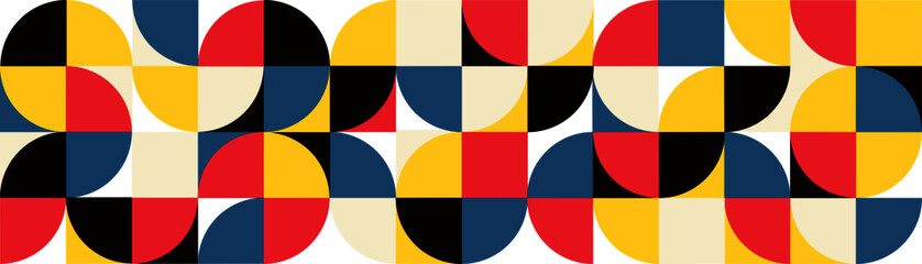 Abstract geometric background. Bauhaus pattern design. Multicolor minimalist retro poster. Digital graphic vector illustration