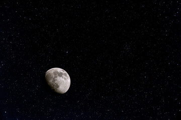 Dark night starry sky and galaxy in outer space universe background