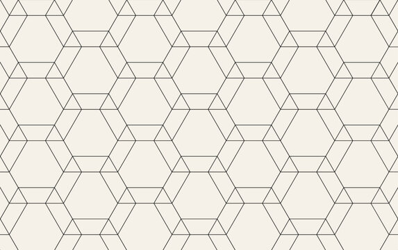 Abstract background pattern.  Repeating geometric hezagonal grid. Simple graphic design. Modern stylish texture with monochrome trellis. vector