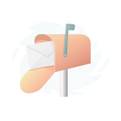 Mailbox postbox concept. Colored vector illustration. Isolated on white background.