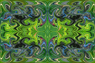 Abstraction and collage in one using distortion of color and shape layering along with repetition to create an imaginative effect.