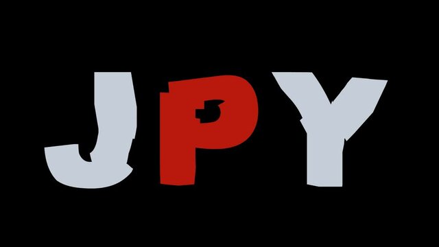 Animation of sequential transformation of graphic currency symbols. Forex international currency market concept. Primary colors of flags on a transparent background with an alpha channel.