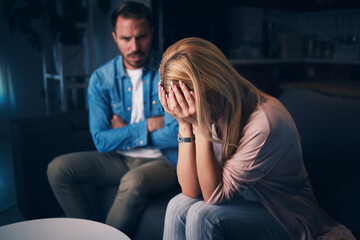 Unhappy couple going through crisis