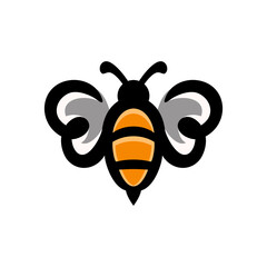 Simple Mascot Vector Logo Design of Bee Honey
