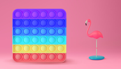 New popular sensory anti-stress toy - Pop it. Realistic vector 3D illustration