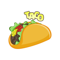 Taco Vector Isolated On White Background