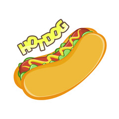 Hot Dog Vector Isolated On White Background