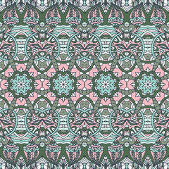 Ornamental ethnic geometric vintage background texture seamless pattern vector