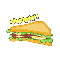 Sandwich Vector Isolated On White Background