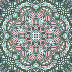 Vector floral art lacy zentangle inspirated mandala pattern