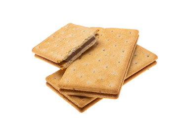 biscuit cracker with chocolate isolated