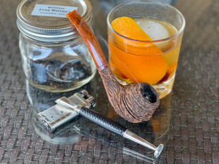 bourbon, cocktail, old fashioned, glass, ice, whiskey, rye, bitters, drink, liquor, pipe, smoke, smoked, classic, crystal