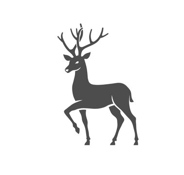 deer silhouette isolated on white background.