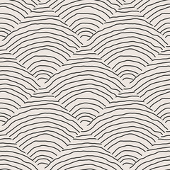 Trendy minimalist seamless pattern with abstract creative hand drawn composition