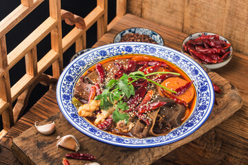 Chinese food: Duck Blood in Chili Sauce