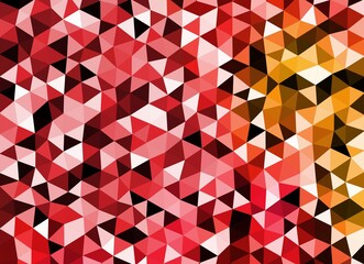 Low poly background in red pink orange yellow color
