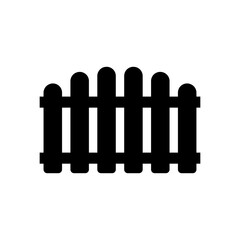 Fence icon. Black silhouette. Front view. Vector simple flat graphic illustration. The isolated object on a white background. Isolate.