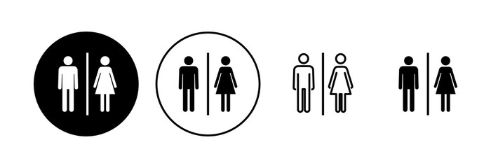 Toilet icon set. restrooms icon vector. bathroom sign. wc, lavatory