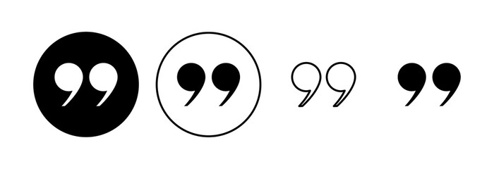 Quote icon set. Quotation mark symbol.