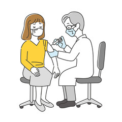 予防注射を受けているイラスト素材