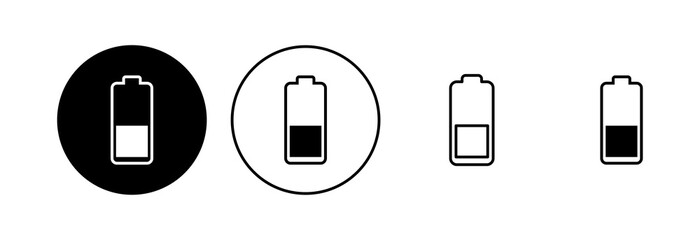 Battery icon set. battery charge level. battery Charging icon