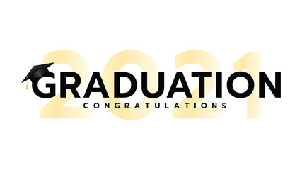 Graduation Class of 2021. Template for graduation design.isolated on white background ,Vector illustration EPS 10